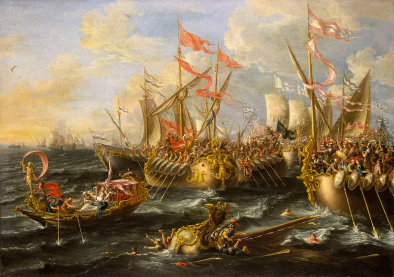 The Battle of Actium — Lorenzo A. Castro, 1672, National Maritime Museum