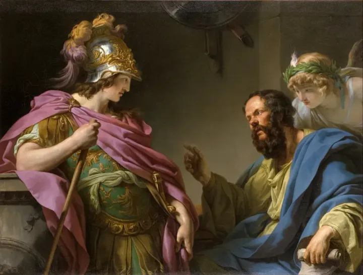 Alcibiades Being Taught by Socrates by François-André Vincent, 1776