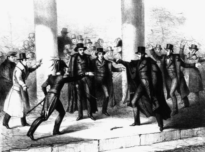 Richard Lawrence’s failed assassination attempt on Andrew Jackson, 1835