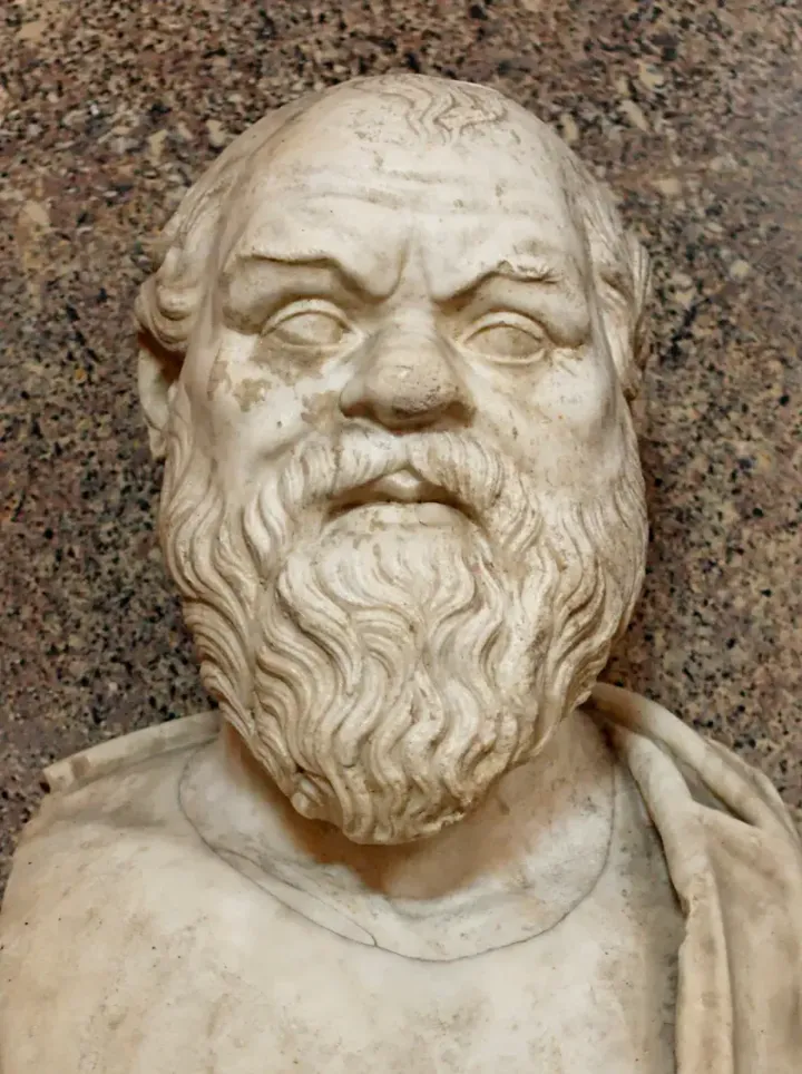 Marble bust of Socrates, Roman copy after a Greek original, Pio-Clementino Museum, Vatican