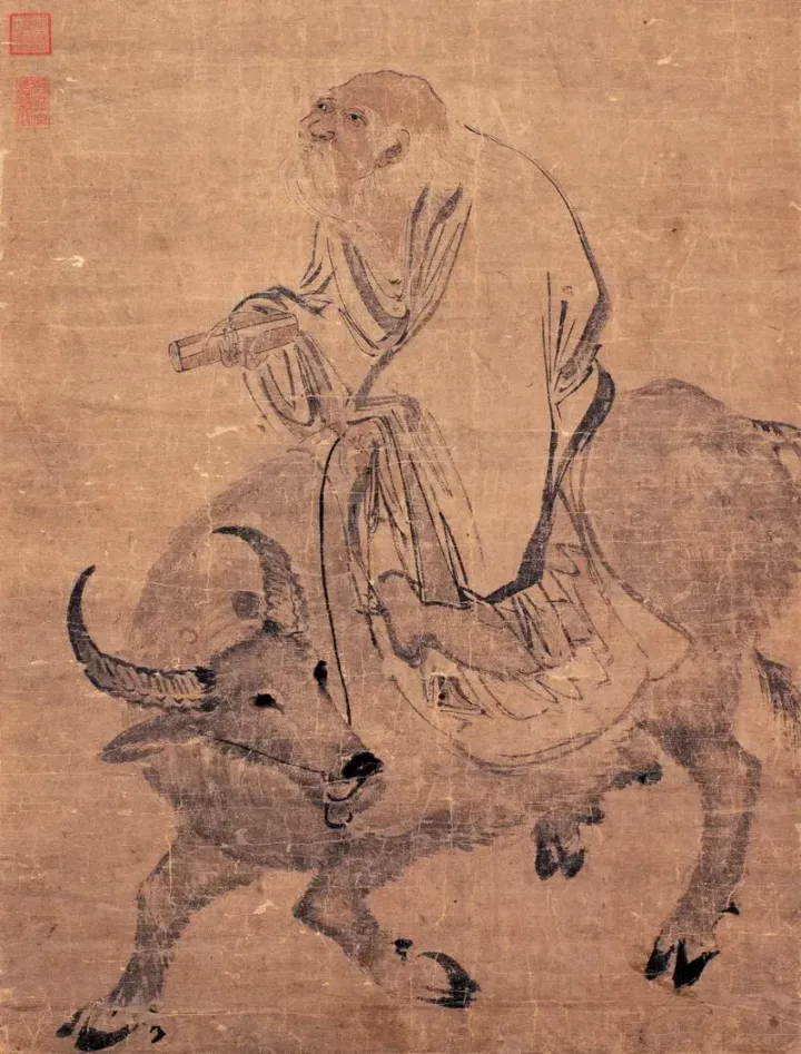 Zhang Lu — Laozi Riding an Ox through the Hangu Pass, Ming dynasty painting