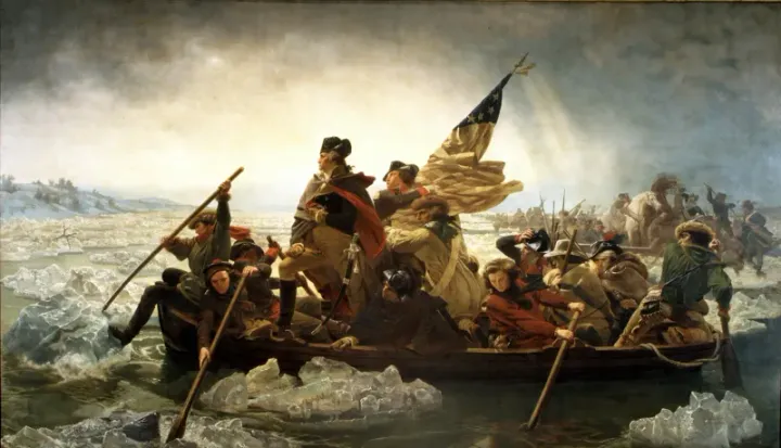 Emanuel Leutze’s iconic 1851 painting of Washington crossing the Delaware River