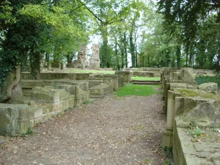 Ruins of Disibodenberg Monastery, where Hildegard lived for her first fifty years — photographed 2005