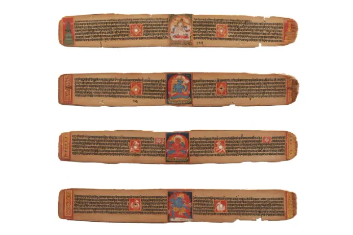 Illuminated leaves from an Aṣṭasāhasrikā Prajñāpāramitā manuscript