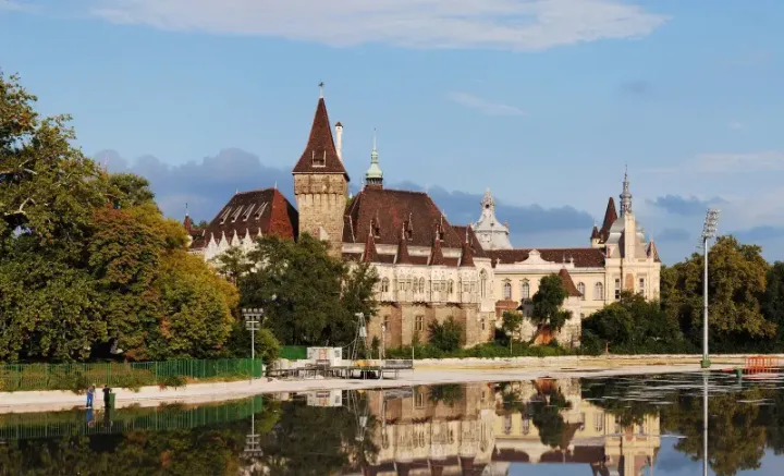 Vajdahunyad Castle in Budapest's City Park (Városliget), where Tesla had his famous 1882 AC motor vision