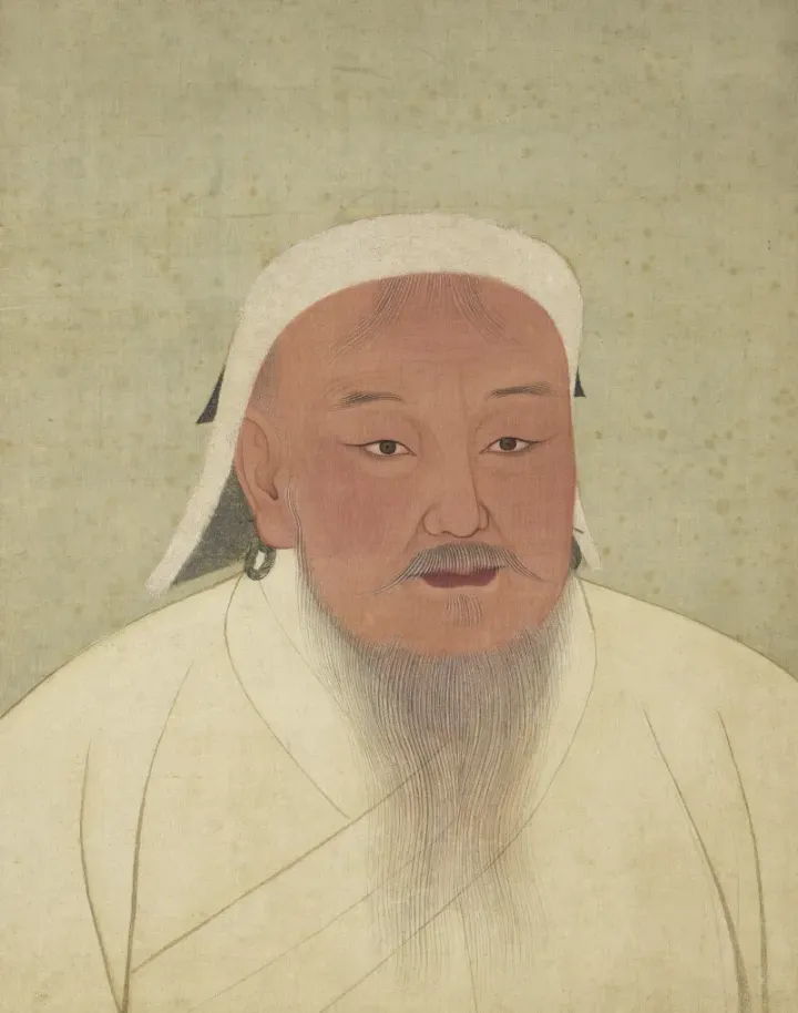 Portrait of Genghis Khan — Yuan Dynasty imperial album, National Palace Museum, Taipei