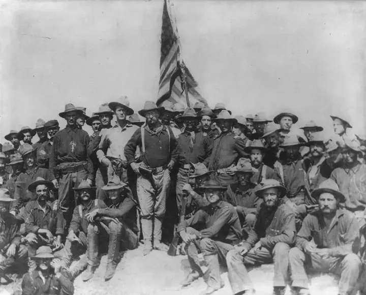 Theodore Roosevelt and the Rough Riders atop San Juan Hill, 1898