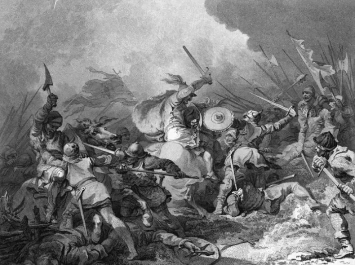 Illustration of the Battle of Hastings, 1066