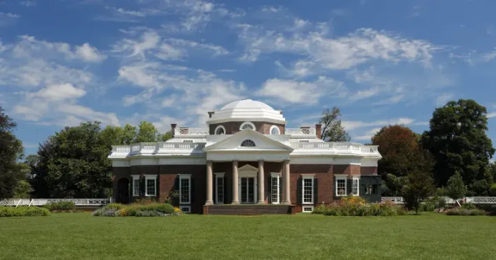 The University of Virginia Rotunda, designed by Thomas Jefferson