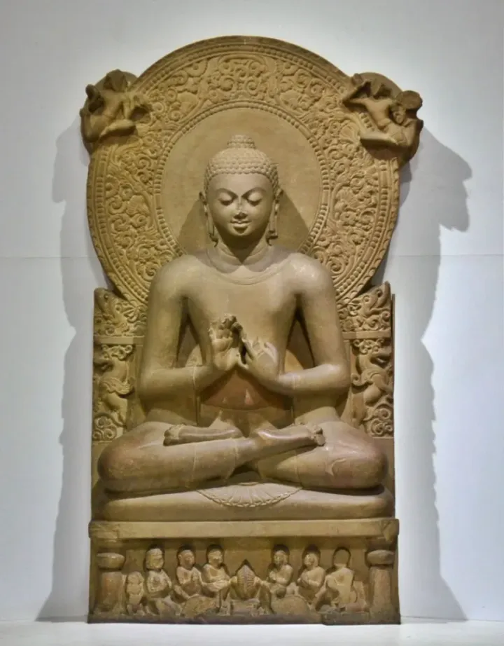 Sarnath Buddha in Dharmachakra Mudrā, 5th century CE, Gupta period