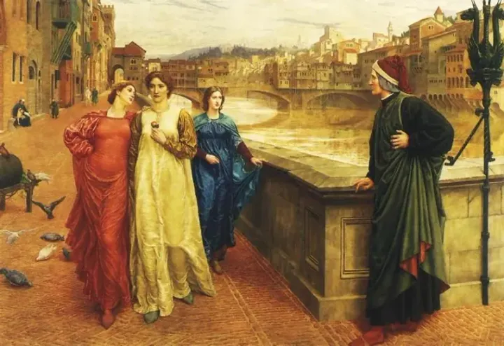 Dante and Beatrice — Henry Holiday, 1883, Walker Art Gallery, Liverpool