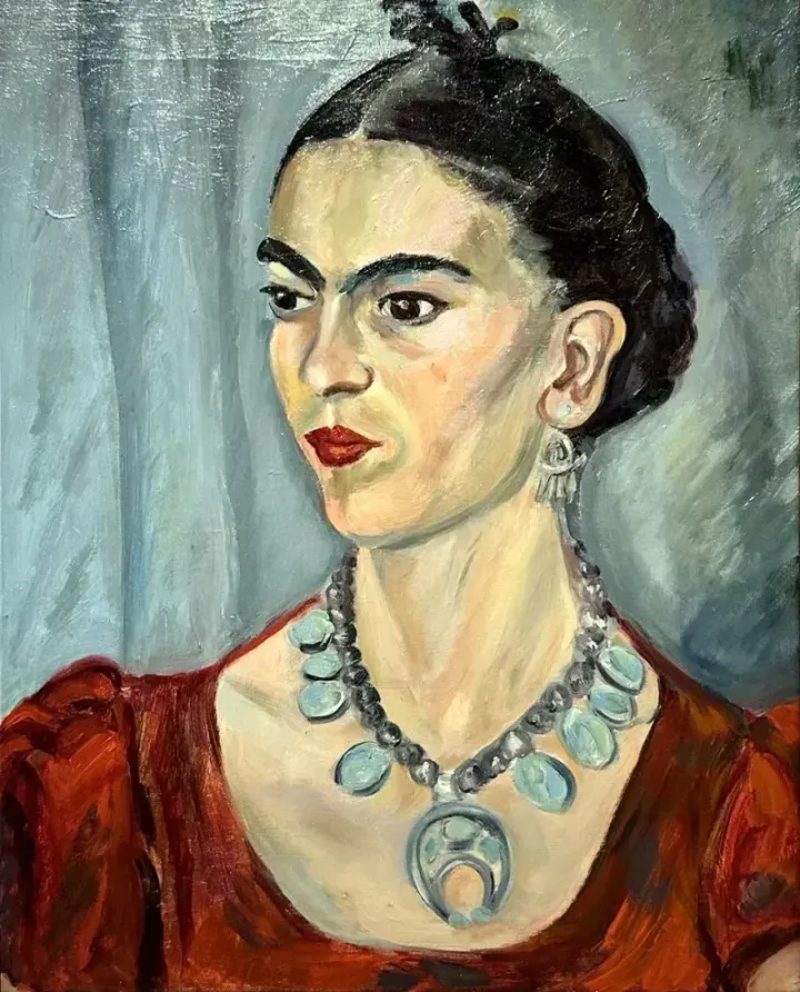 Portrait of Frida Kahlo, oil painting by Magda Pach, 1933