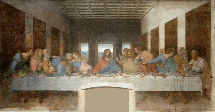 The Last Supper by Leonardo da Vinci, 1495–1498, Santa Maria delle Grazie, Milan