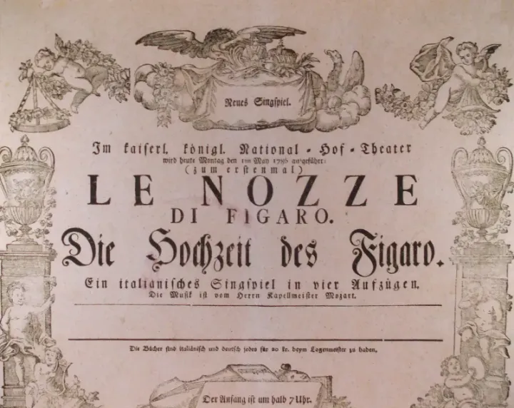 Original poster for the premiere of Le nozze di Figaro, Vienna, 1786
