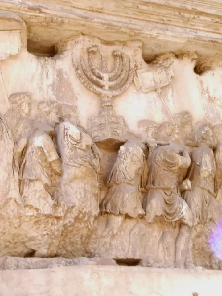 The Temple Menorah — relief from the Arch of Titus, Rome
