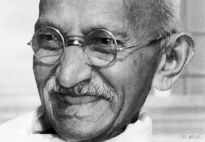 Mahatma Gandhi, close-up portrait — the face of nonviolent resistance