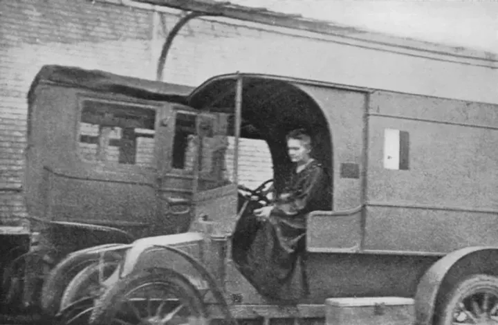 One of Marie Curie’s mobile X-ray units — the ‘petites Curies’ — during the First World War