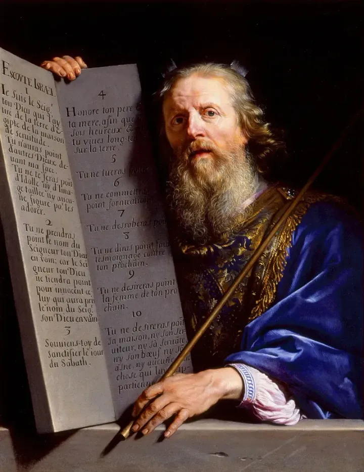 Moses Presenting the Tablets of the Law — Philippe de Champaigne, c. 1648