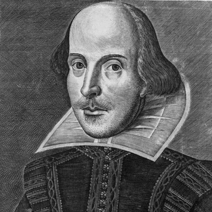 Martin Droeshout's engraving of William Shakespeare from the First Folio, 1623
