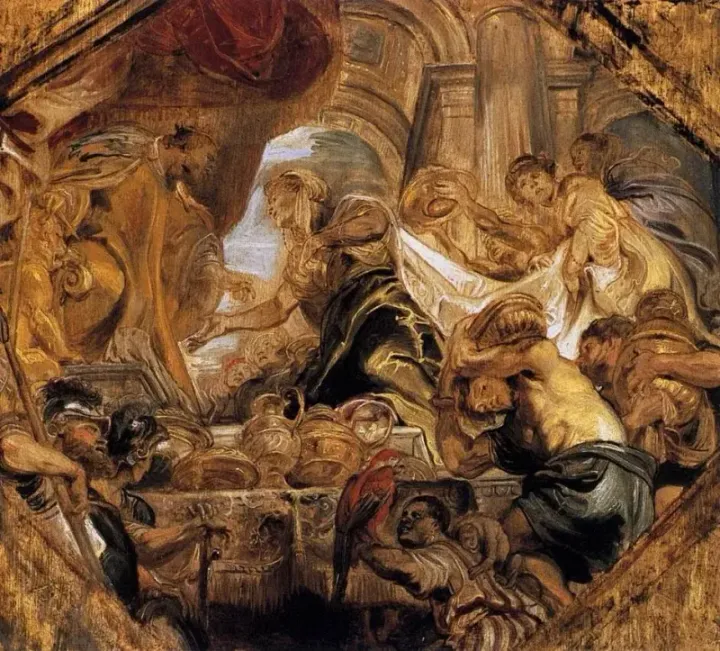 King Solomon and the Queen of Sheba — Peter Paul Rubens, c. 1620.
