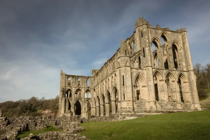 Ruins of Rievaulx Abbey, Yorkshire, dissolved c. 1538
