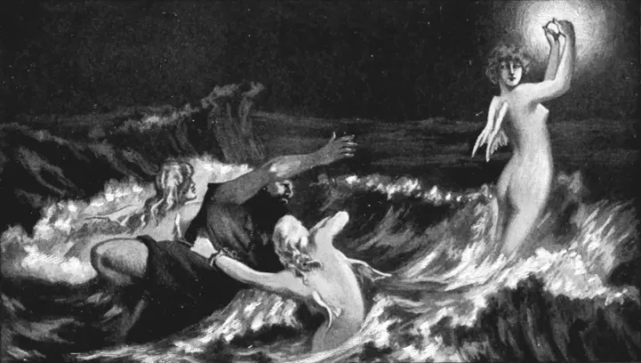 The Rhine Maidens recover the Rhinegold — painting by Hans Makart depicting a scene from Wagner's Ring cycle