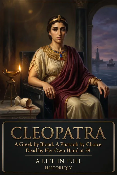 Cleopatra — A Greek by Blood. A Pharaoh by Choice. Dead by Her Own Hand at 39.