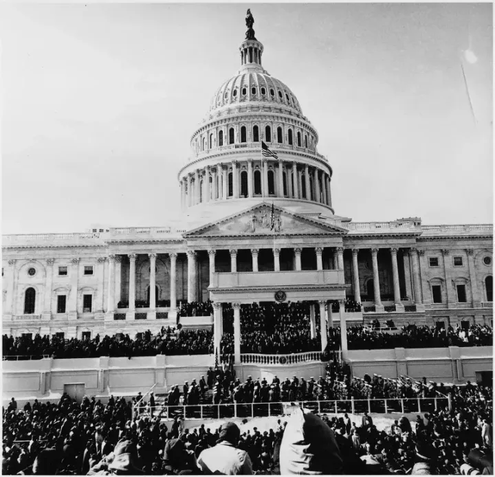 John F. Kennedy takes the oath of office, January 20, 1961