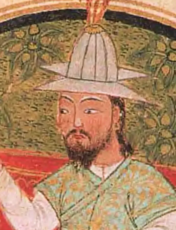 Timur (Tamerlane) — earliest known portrait, from a Timurid genealogy manuscript, Samarkand, c. 1405–1409