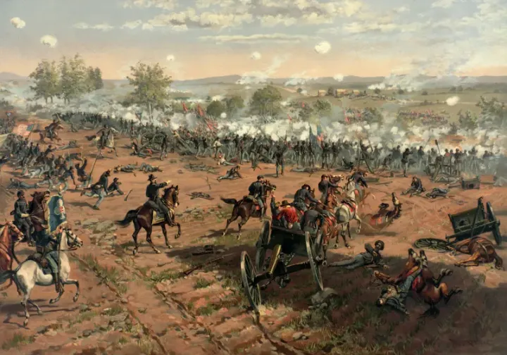 The Battle of Gettysburg — chromolithograph by Thure de Thulstrup, 1887