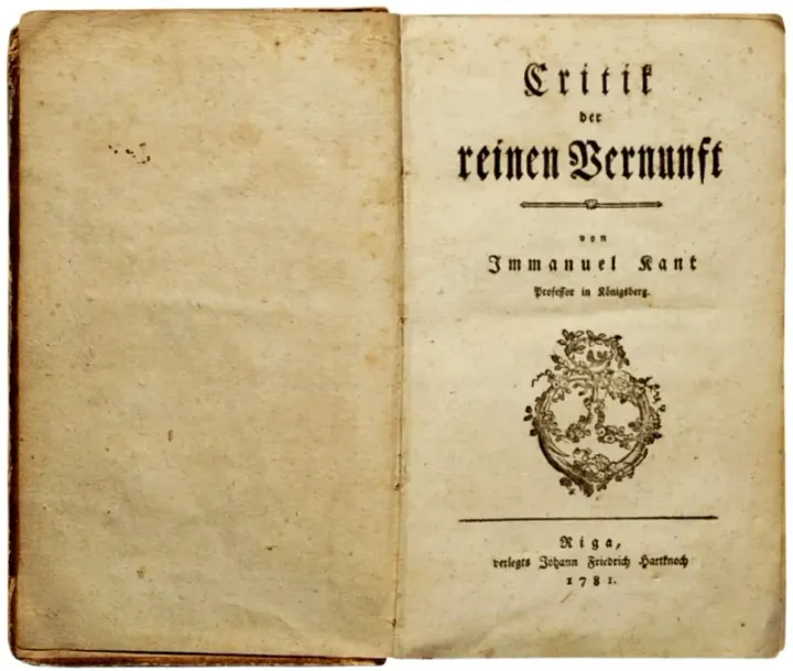 Title page of the first edition of the Critique of Pure Reason by Immanuel Kant, 1781