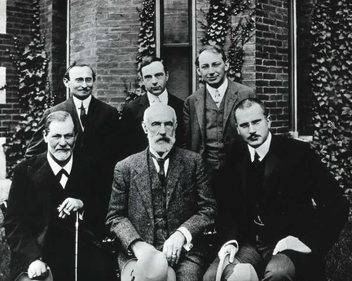 Freud, Hall, and Jung at Clark University, 1909 — three years before the break