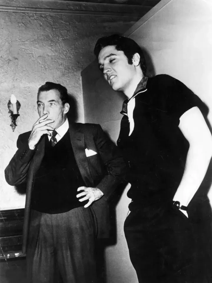 Elvis Presley with Ed Sullivan, October 1956